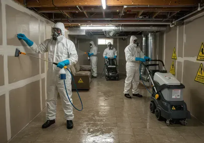 Basement Moisture Removal and Structural Drying process in South Uniontown, PA